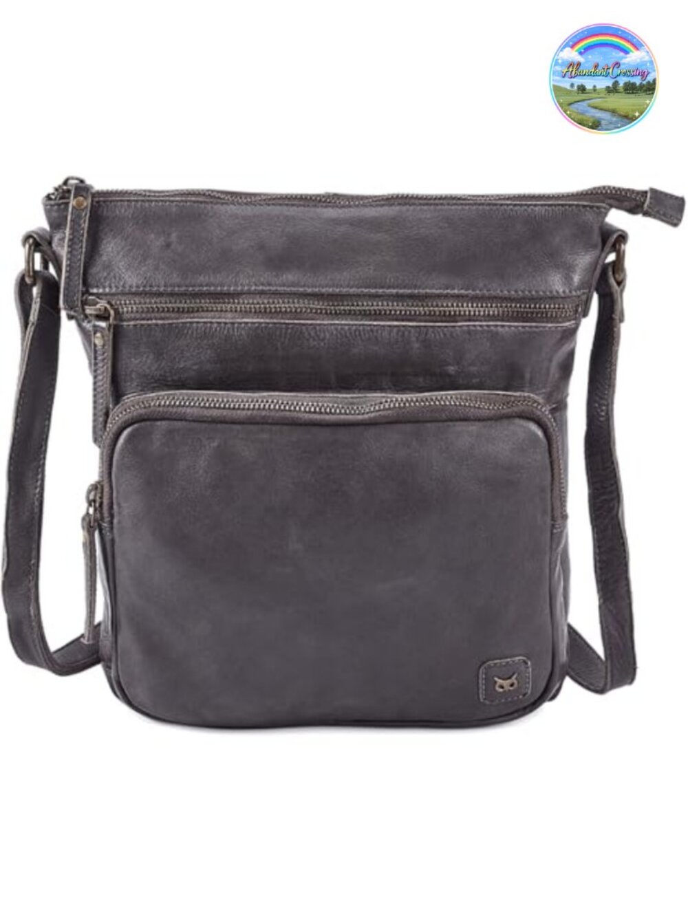 Genuine Full-Grain Cow Leather Crossbody Sling Purse Handbag